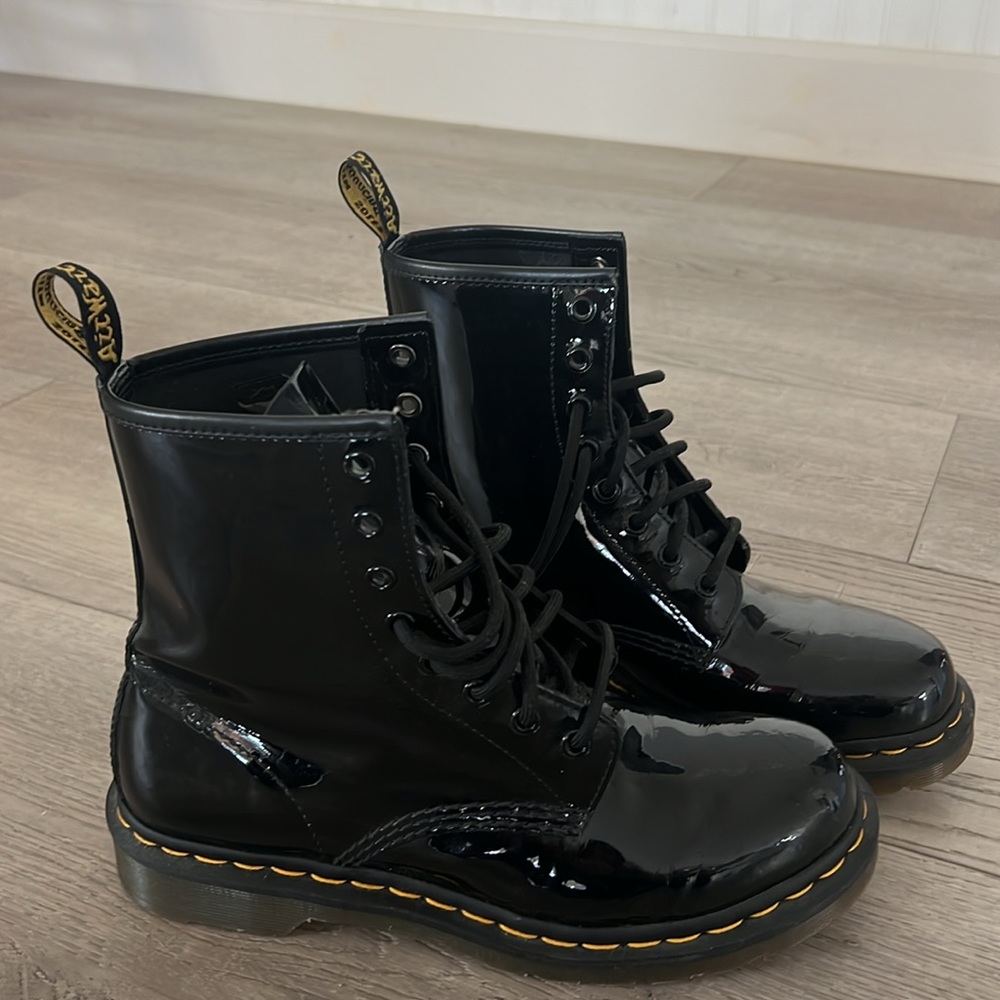 Dr Martens patent leather boots